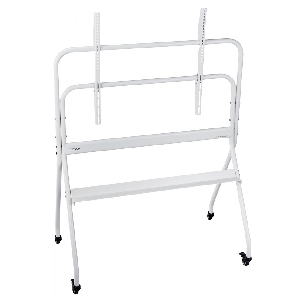 VEVOR Soporte de TV con Ruedas para Televisores de 889-2540 mm Capacidad de Peso 90 kg, Soporte de Suelo para Televisores con Estante (máx. VESA 800 x 600 mm) para Sala de Estar, Oficina, Blanco