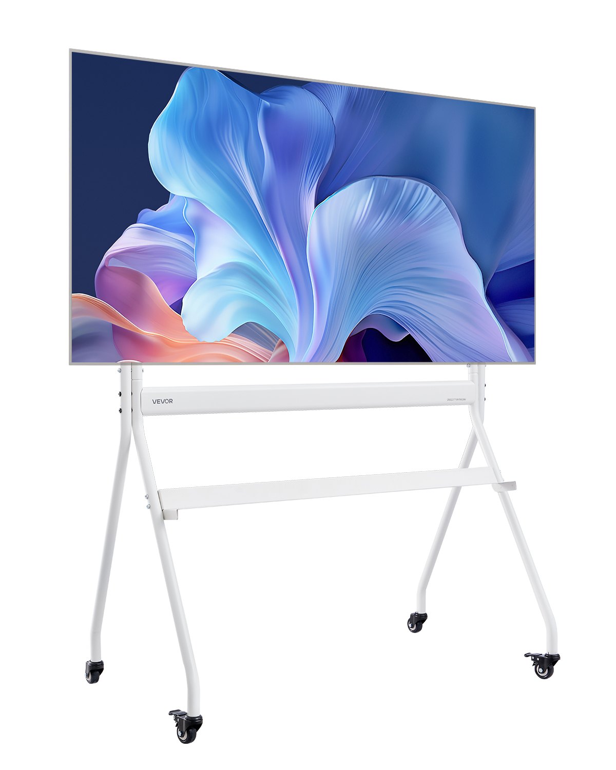 VEVOR Soporte de TV con Ruedas para Televisores de 889-2540 mm Capacidad de Peso 90 kg, Soporte de Suelo para Televisores con Estante (máx. VESA 800 x 600 mm) para Sala de Estar, Oficina, Blanco