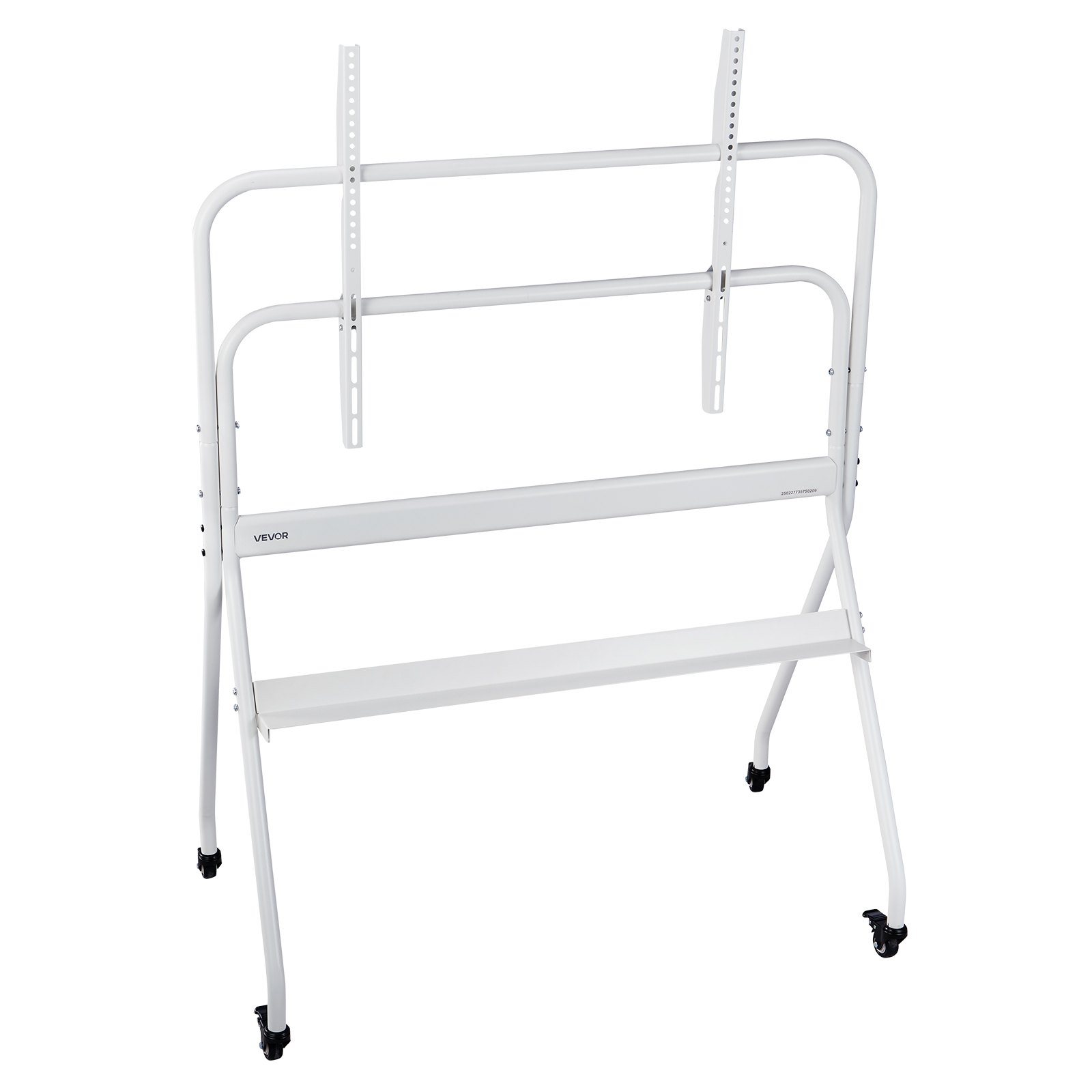VEVOR Soporte de TV con Ruedas para Televisores de 889-2540 mm Capacidad de Peso 90 kg, Soporte de Suelo para Televisores con Estante (máx. VESA 800 x 600 mm) para Sala de Estar, Oficina, Blanco