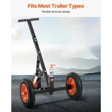 VEVOR Plataforma para Remolque, Capacidad de Peso de 454 kg, Carrito de Acero al Carbono de Ajustable en Altura de 425 mm y 560 mm, Bola de 50,8 mm, Neumáticos de 355,6 mm, para Mover Remolques
