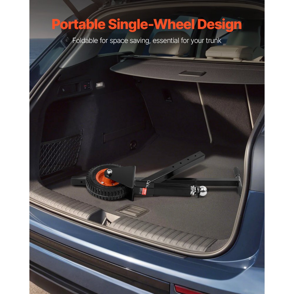 VEVOR Plataforma Rodante para Remolque, Capacidad de Peso de 136 kg, Carrito de Ajustable en Altura de 420 y 560 mm, con Bolas de 47,6 mm y 50,8 mm, Neumático de Goma para Mover un Remolque RV