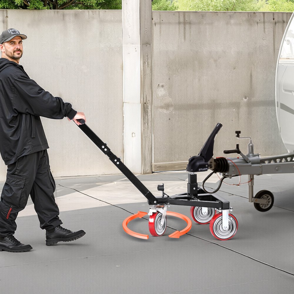 VEVOR Trailer Maneuvering Aid, 1587 kg Vertical Load Capacity, 460 & 560 mm Height, 50.8 mm Ball, 20.32 cm Swivel Wheels, Adjustable Handle Length, for Moving Motorhome Trailers and Boats