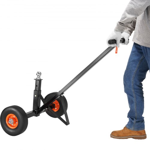 VEVOR Carro de Remolque Carga de 272 kg Carro de Remolque de Acero al Carbono Altura Ajustable de 41-61 cm Bola 47,6 mm Neumáticos Macizos 25,4 cm para Mover Remolques de Coches Autocaravanas Barcos