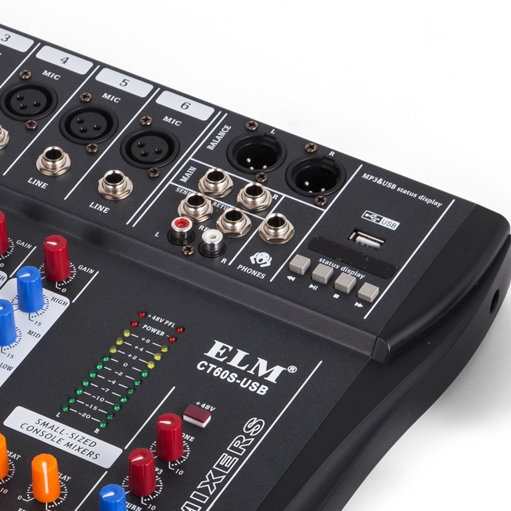 Mezclador De Audio Consola De Mezcla 48v Mezclador De Sonido De Audio Usb Mp3