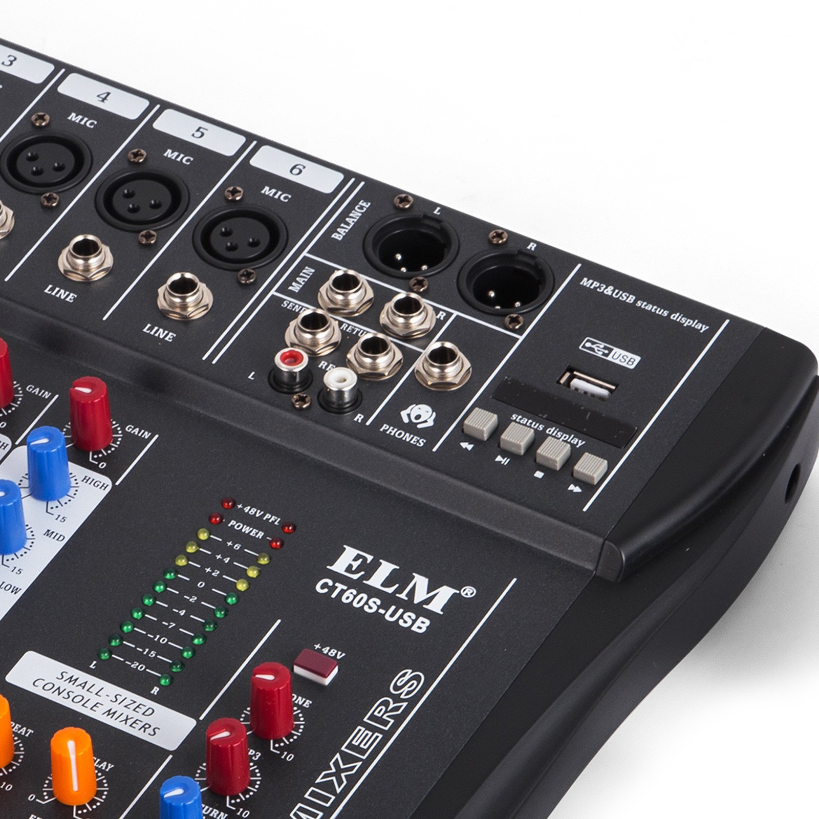 Mezclador De Audio Consola De Mezcla 48v Mezclador De Sonido De Audio Usb Mp3