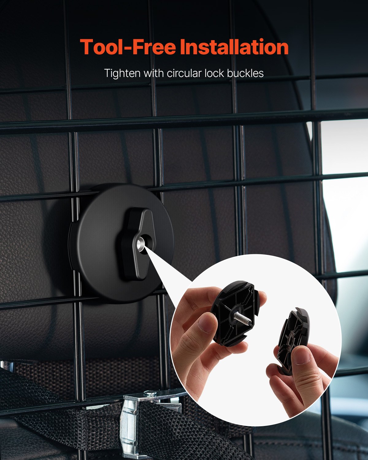 VEVOR Barrera para Perros para el Coche, para el Área Carga del Maletero, Red de Protección de Malla de Alambre Resistente para Asientos Traseros de Ajuste Universal, para Vehículos, 900 x 416 mm