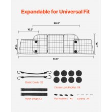 VEVOR Barrera para Perros para Coche Puerta Divisoria Ajustable 972 x 408 mm