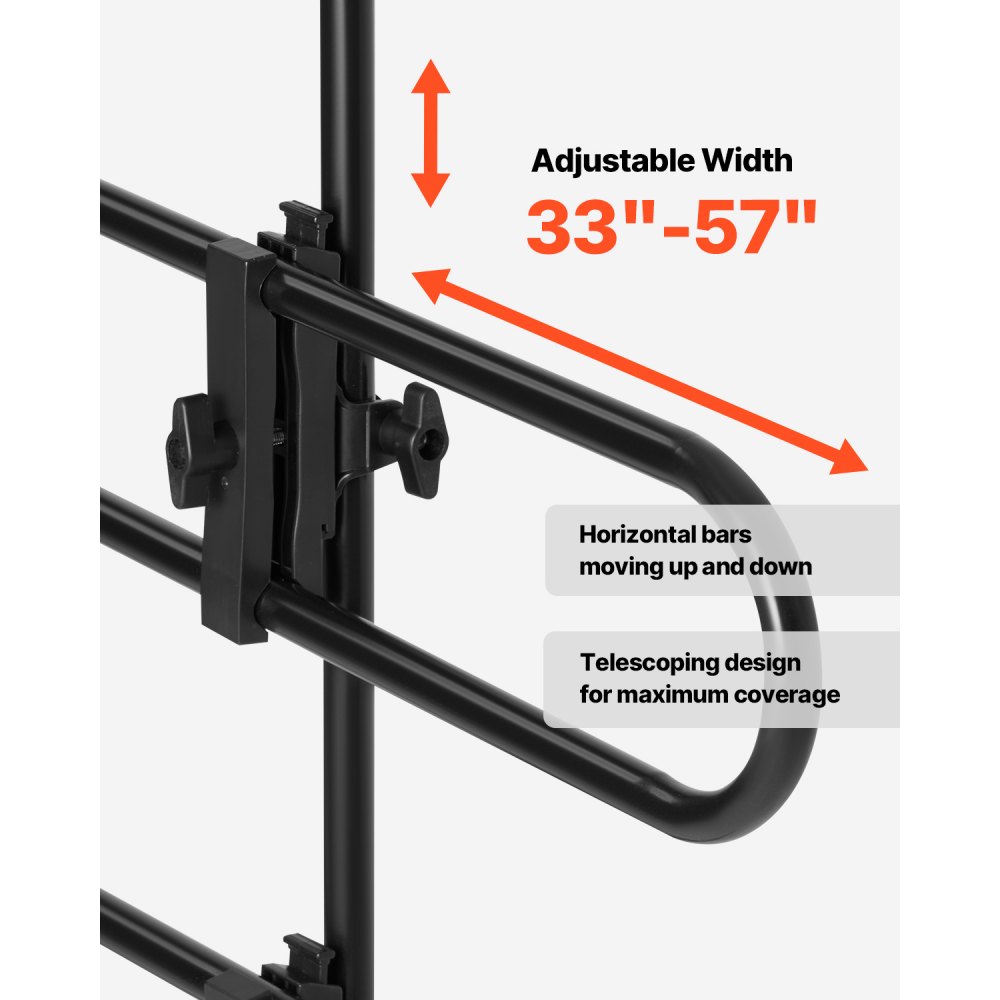 VEVOR Dog Car Barrier, Adjustable Divider, Dog Guard, Car Safety Barrier, Pet Barrier, Sturdy Metal Tube Divider, Universally Fitted Dog Car Barrier for SUVs, Trucks, and Vehicles, Black