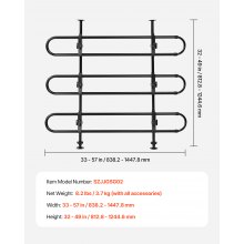 VEVOR Barrera para Perros para Automóvil Ajustable de Metal 1448 x 1245 x 79 mm