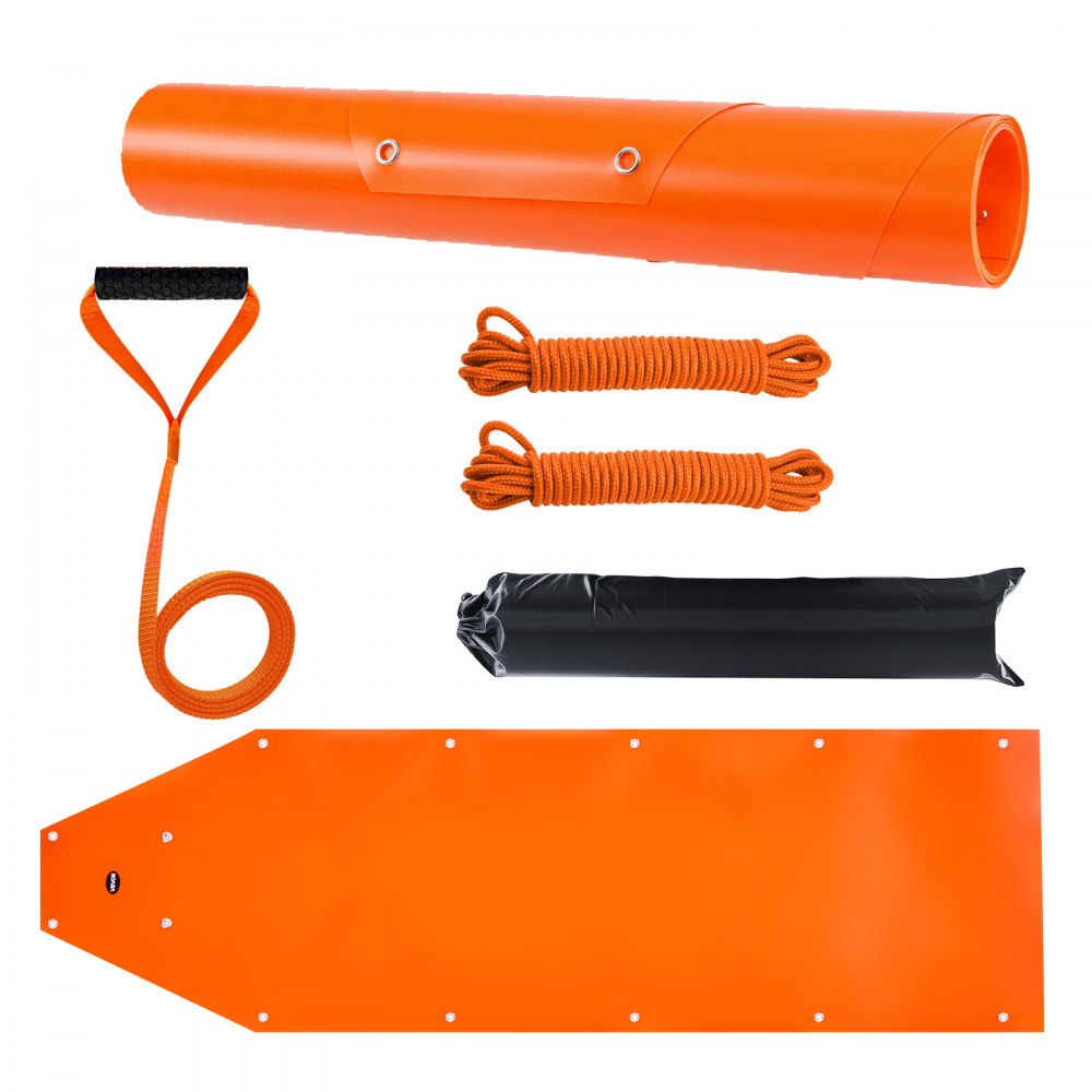 VEVOR Trineo de Arrastre para Ciervos, Trineo para Patio de 1850 x 580 x 1,2 mm Estera de Deslizamiento de Arrastre de PE con Cuerdas y Asa Carga de 249,97 kg para Leña, Pesca en Hielo y Caza