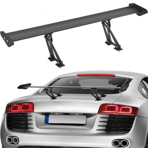 VEVOR Alerón de Coche, Alerón Universal de 1106 x 220 x 280 mm con Una Sola Cubierta, Aluminio Ligero Ajustable, Alerón Trasero de Coche, Alerón de Carreras BGW/JDM Negro, Aleación de Aluminio 6063