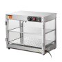 Calentador de alimentos comercial de 2 niveles VEVOR, calentador de alimentos de 800 W con luz para mejorar la exhibición de los alimentos, control de temperatura de 30 ℃ ~ 85 ℃, gran capacidad de 58 L para hamburguesas, pizzas, pan, pollo frito