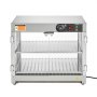 Calentador de alimentos comercial de 2 niveles VEVOR, calentador de alimentos de 800 W con luz para mejorar la exhibición de los alimentos, control de temperatura de 30 ℃ ~ 85 ℃, gran capacidad de 58 L para hamburguesas, pizzas, pan, pollo frito