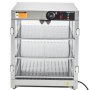 Calentador de alimentos comercial de 3 niveles VEVOR, calentador de alimentos de 800 W con luz para mejorar la exhibición de los alimentos, control de temperatura de 30 ℃ ~ 85 ℃, gran capacidad de 90 L para hamburguesas, pizzas, pan, pollo frito