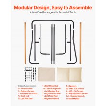 VEVOR Sillón de Acento, Sillón Tapizado 88 x 75 x 85 cm con Acolchado de Espuma Suave, Estructura de Metal y Cojín Extraíble, para Sala de Estar, Dormitorio, Sala de Lectura y Oficina, Beige