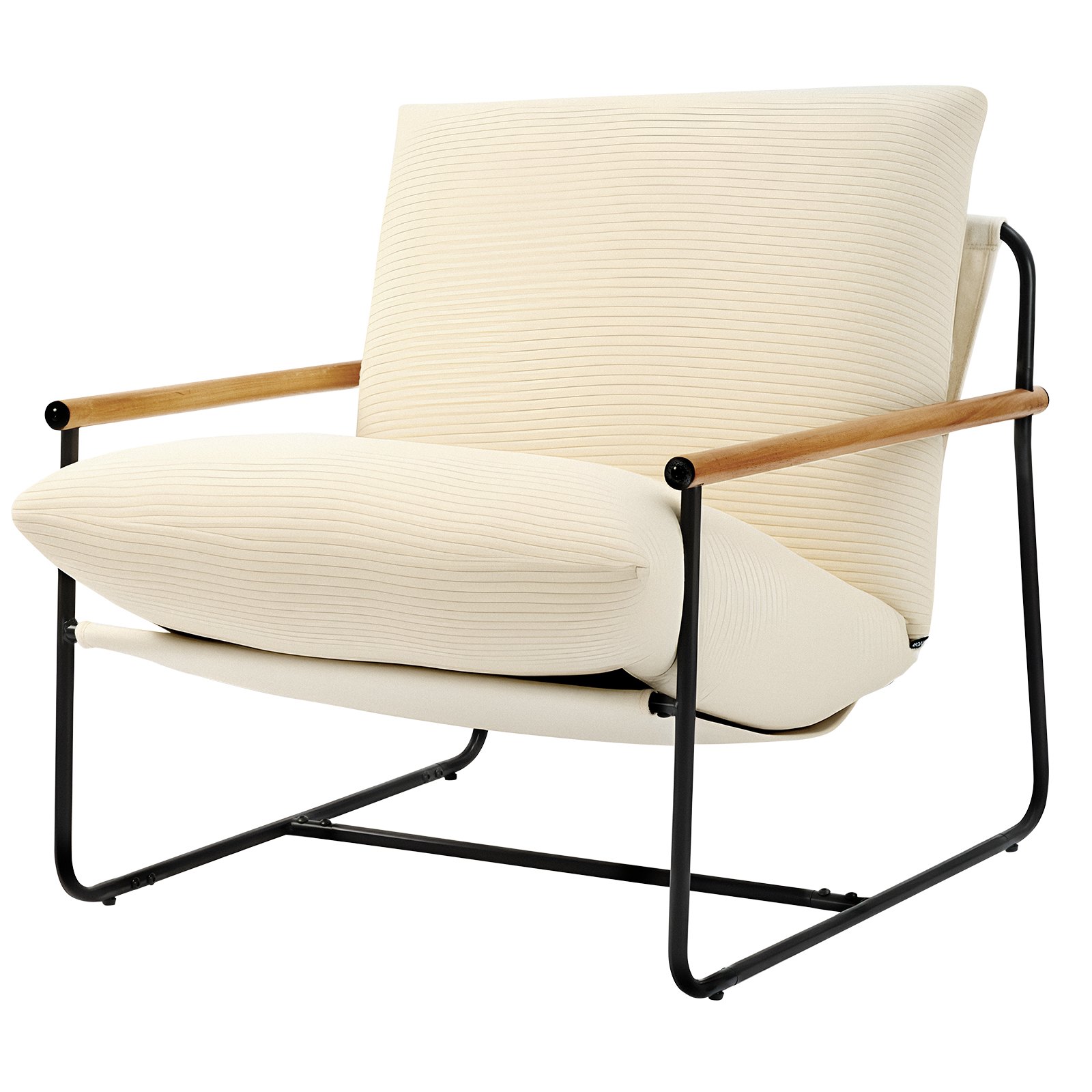 VEVOR Sillón de Acento, Sillón Tapizado 88 x 75 x 85 cm con Acolchado de Espuma Suave, Estructura de Metal y Cojín Extraíble, para Sala de Estar, Dormitorio, Sala de Lectura y Oficina, Beige