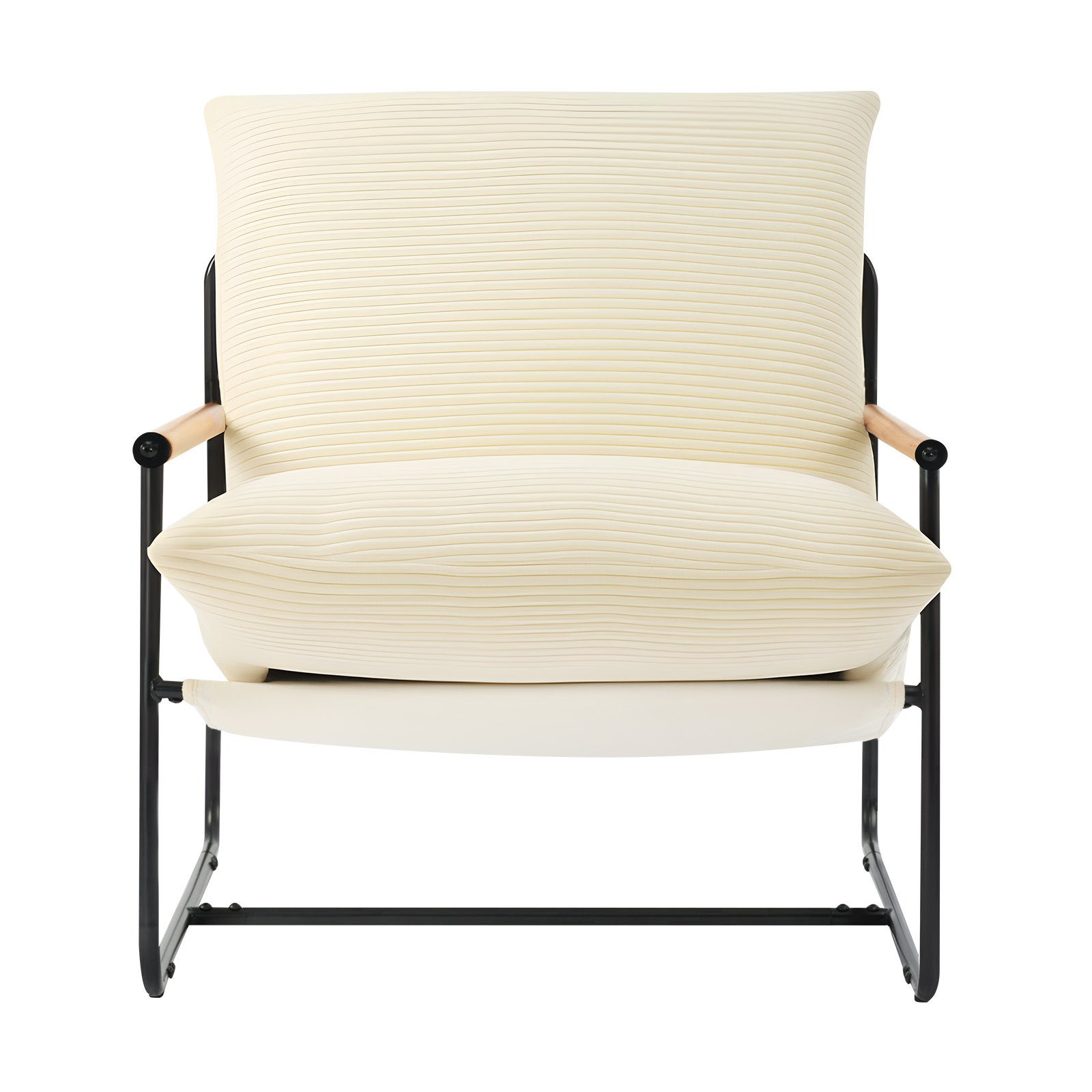 VEVOR Sillón de Acento, Sillón Tapizado 88 x 75 x 85 cm con Acolchado de Espuma Suave, Estructura de Metal y Cojín Extraíble, para Sala de Estar, Dormitorio, Sala de Lectura y Oficina, Beige