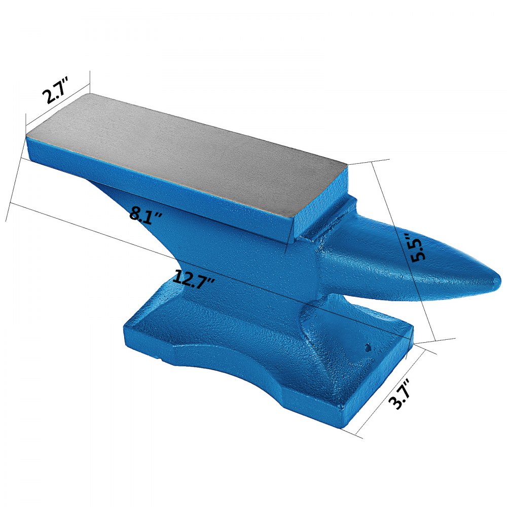 VEVOR Yunque Herrero 10KG con Agujeros Cuadrados Ideal para Metalúrgicos y Herreros en Talleres de Metal y Excelente para Remachar Aplanar Forjar y Formar Metal