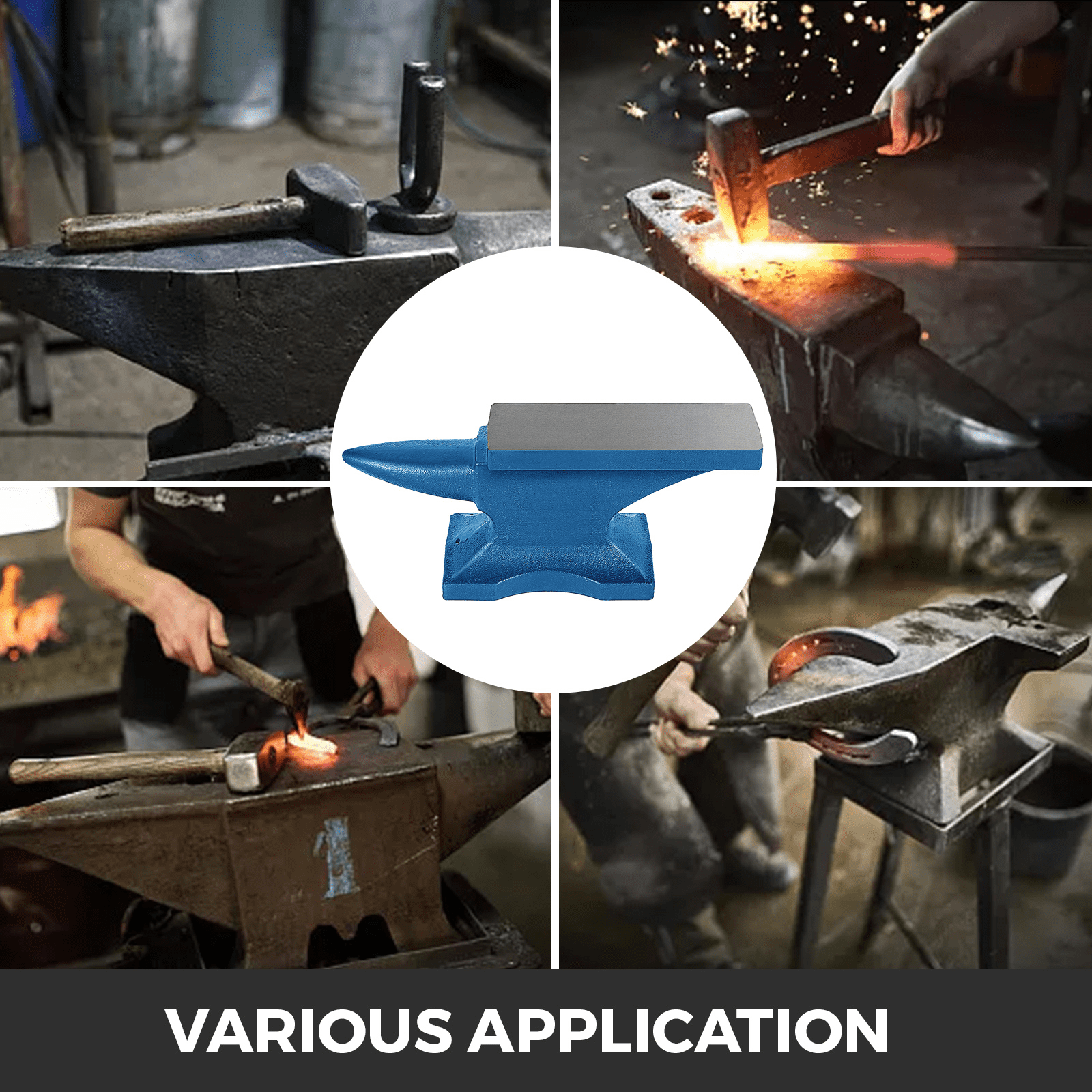 VEVOR Yunque Herrero 10KG con Agujeros Cuadrados Ideal para Metalúrgicos y Herreros en Talleres de Metal y Excelente para Remachar Aplanar Forjar y Formar Metal