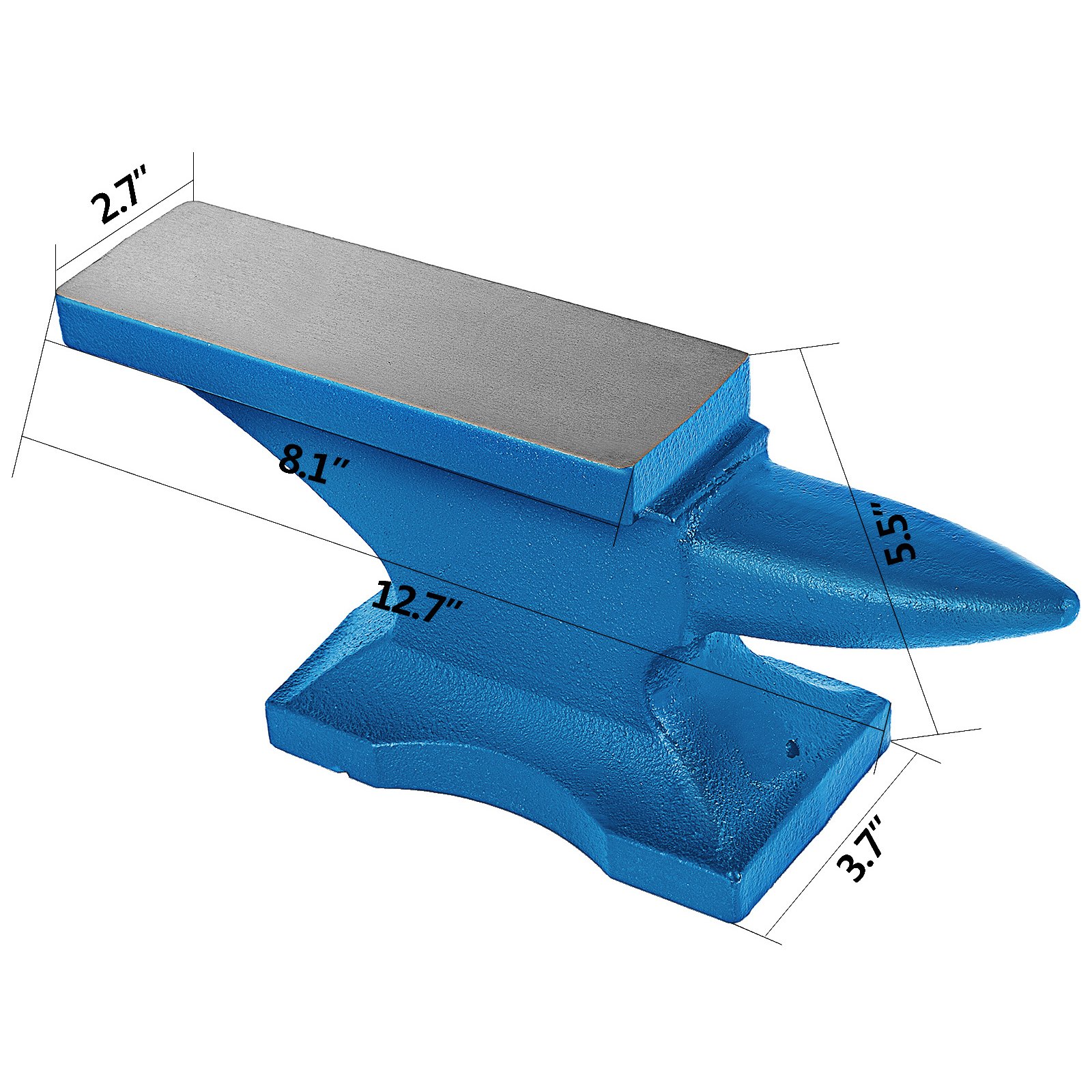 VEVOR Yunque Herrero 10KG con Agujeros Cuadrados Ideal para Metalúrgicos y Herreros en Talleres de Metal y Excelente para Remachar Aplanar Forjar y Formar Metal