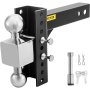 VEVOR Enganche de Remolque Ajustable Receptor de 2,5" Caída Ajustable 6" Brazo de Remolque de Acero Inoxidable Soporte de Bola de Enganche de Remolque Capacidad de 22,000 lbs con Pasadores de Bloqueo