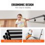 Pasamanos de escalera de tubo VEVOR de diseño ergonómico con tubos de acero al carbono macizo y pintura en aerosol negra mate.