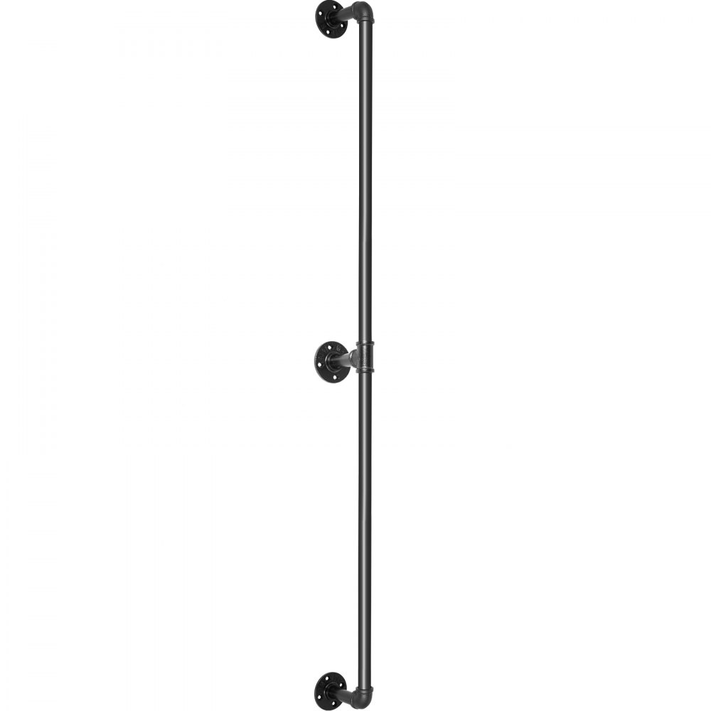VEVOR Pasamanos Escalera 212 cm Pasamanos de Pared Acero al Carbono Acabado Mate Carga 200 kg Pasamanos Estilo Industrial Ø32 mm Pasamanos Montaje en Pared Kit Completo Negro para Interior y Exterior