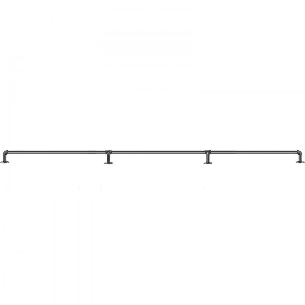 VEVOR Pasamanos Escalera 270 cm Pasamanos de Pared Acero al Carbono Acabado Mate Carga 200 kg Pasamanos Estilo Industrial Ø32 mm Pasamanos Montaje en Pared Kit Completo Negro para Interior y Exterior