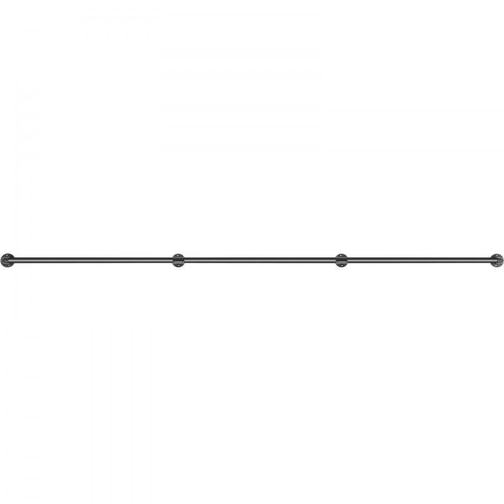 VEVOR Pasamanos Escalera 270 cm Pasamanos de Pared Acero al Carbono Acabado Mate Carga 200 kg Pasamanos Estilo Industrial Ø32 mm Pasamanos Montaje en Pared Kit Completo Negro para Interior y Exterior