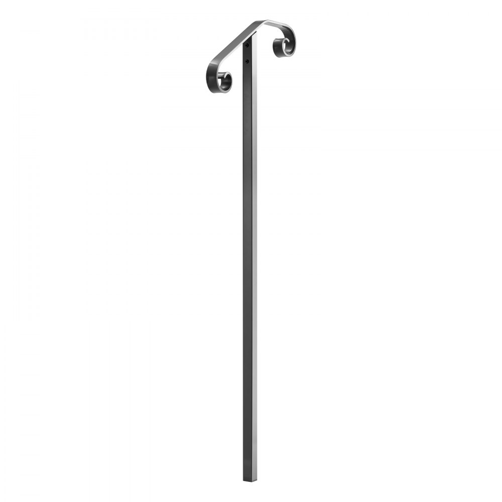 VEVOR Barandilla de Escalera 1-2 Peldaños, 1 Poste, Acero al Carbono Gris, Pasamanos de Escalera para Exterior, Carga 100 kg, con Herrajes de Instalación Incluidos para Hormigón, Porches y Terrazas