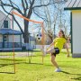 VEVOR Portería de Fútbol Portátil, para Patio Trasero para Adultos y Niños, con Estructura Acero y Fibra de Vidrio, para Todo Tipo Clima con Bolsa de Transporte, Naranja, 3640 x 1930 x 1100 mm