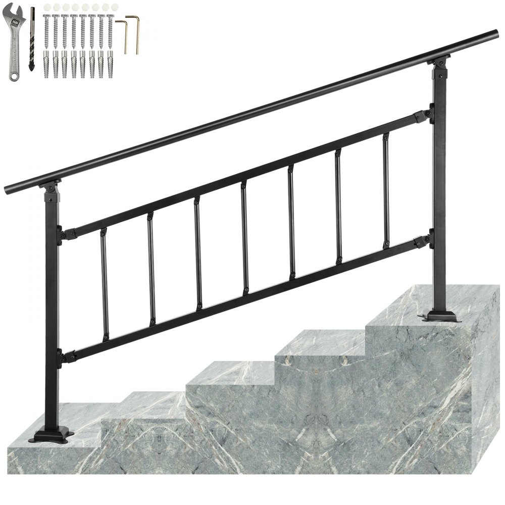 Barandilla de escalera, pasamanos modernos para escaleras, barandillas de  metal de hierro forjado, pasamanos cuadrados de tubería para interiores y