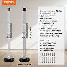 VEVOR Nivelador de Escalera Acero al Carbono Carga 249,5 kg φ 97 x 595 mm Plata