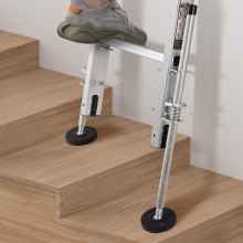 VEVOR Nivelador de Escalera Acero al Carbono Carga 249,5 kg φ 97 x 595 mm Plata