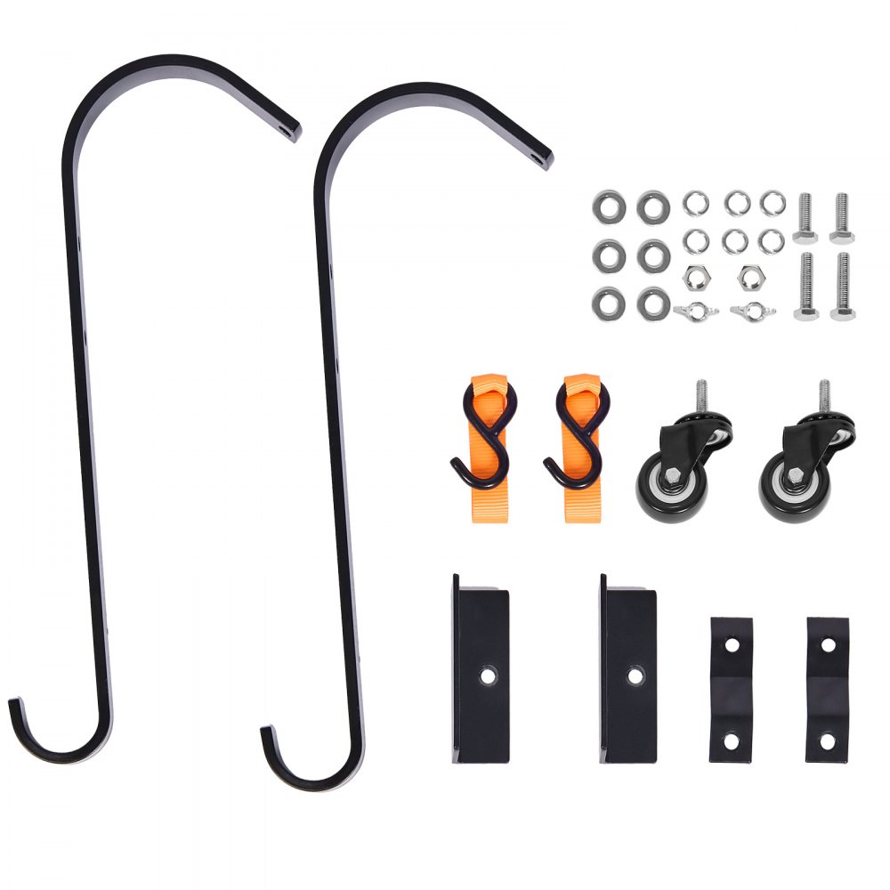 VEVOR Ladder Roof Hooks, 2-pack with fixed wheel and swivel bar, ladder stabilizer made of heavy-duty steel with wheel, roof ridge extension for damage prevention, load capacity up to 272 kg, easy access to steep roofs