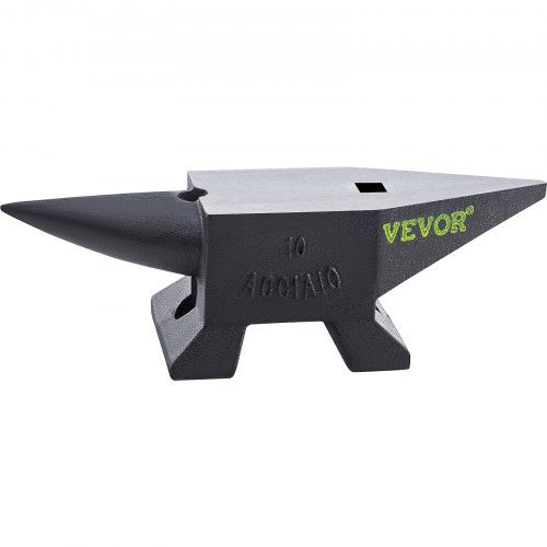 VEVOR Yunque de Acero 10kg Yunque de Cuerno con 2 Agujeros Redondo y Cuadrado 55HRC Yunque de Doble Cuerno Cuerno de Yunque 355 x 110 mm Yunque de Trabajo Yunque de Cuerno para Hacer Joyas Acero Duro