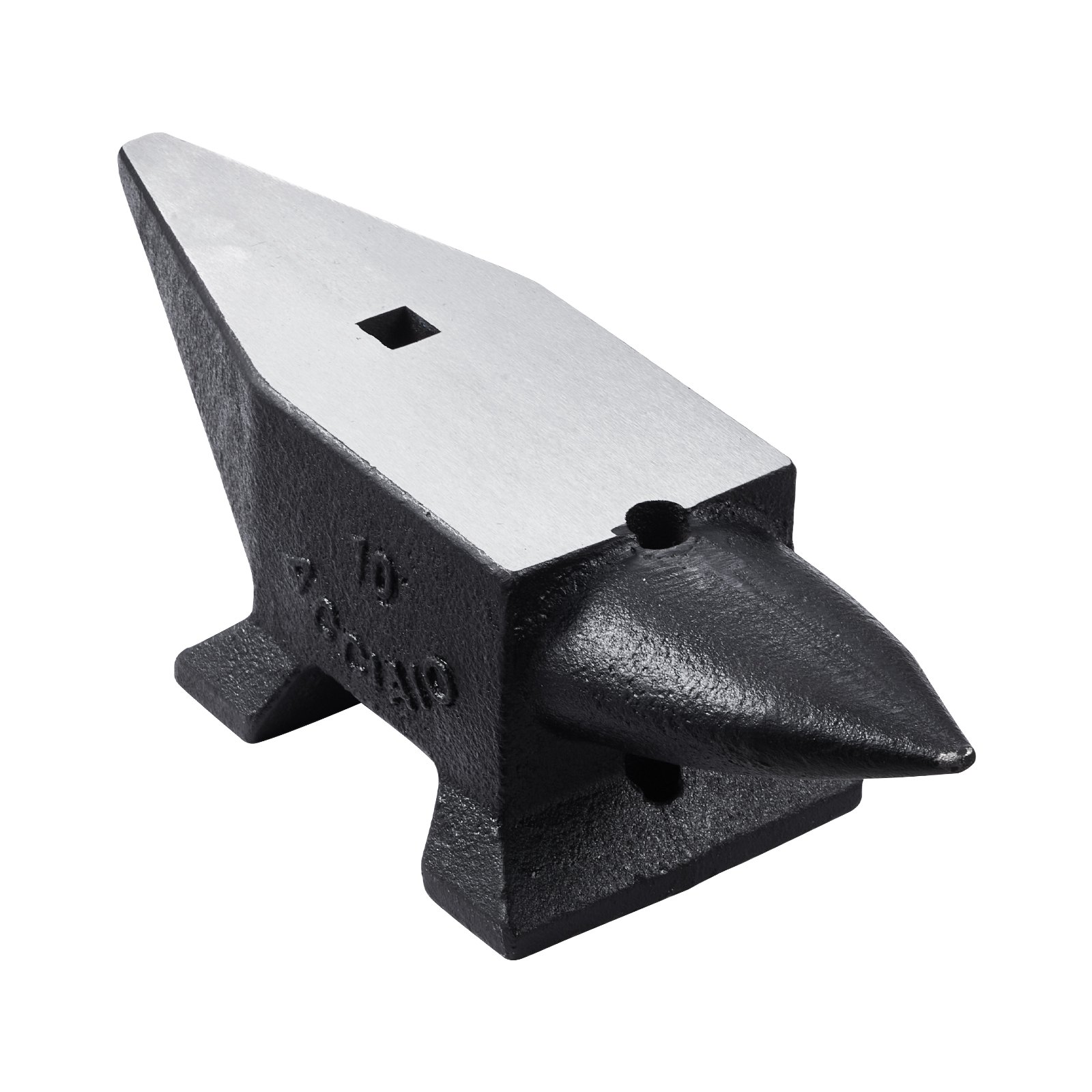 VEVOR Yunque de Acero 10kg Yunque de Cuerno con 2 Agujeros Redondo y Cuadrado 55HRC Yunque de Doble Cuerno Cuerno de Yunque 355 x 110 mm Yunque de Trabajo Yunque de Cuerno para Hacer Joyas Acero Duro
