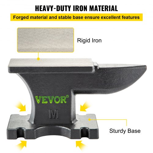 VEVOR Yunque de Hierro Single Beck Hierro Fundido 25lbs 11kg Mini Yunque Cuerno 29 x 12 x 14,1 cm Mini Yunque Cuerno de Hierro Del Banco Yunque de Metal Yunque de Acero 209HB Yunque de Cuerno