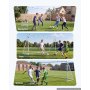 VEVOR Portería de Fútbol de 3,66 x 1,83 m, con Tubos de Hierro y Red de PE, Estructura Robusta y Estable, con Estacas para Suelo y Correas, para Entrenamiento al Aire Libre, para Jóvenes y Adultos