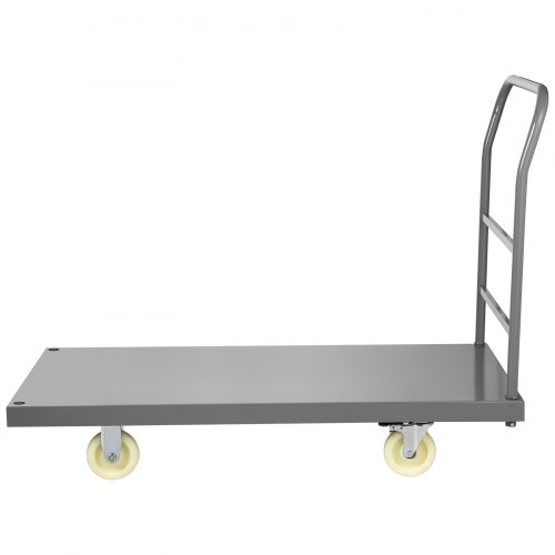VEVOR Camión de Plataforma Rodante con Ruedas 47,24x24x32,48Pulgadas, Camión de Panel Gris, Carro de Plataforma Acero Q235 y PU, para Garaje, Sótano, Oficina y Almacén, con Capacidad de Carga de 907kg