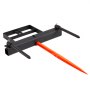 VEVOR front loader tines, 725 kg load capacity, bale tines, bale spike, bale transport fork with one spike (approx. 1 m) and two stabilizing bars (approx. 44 cm), compatible with compact loaders and tractors
