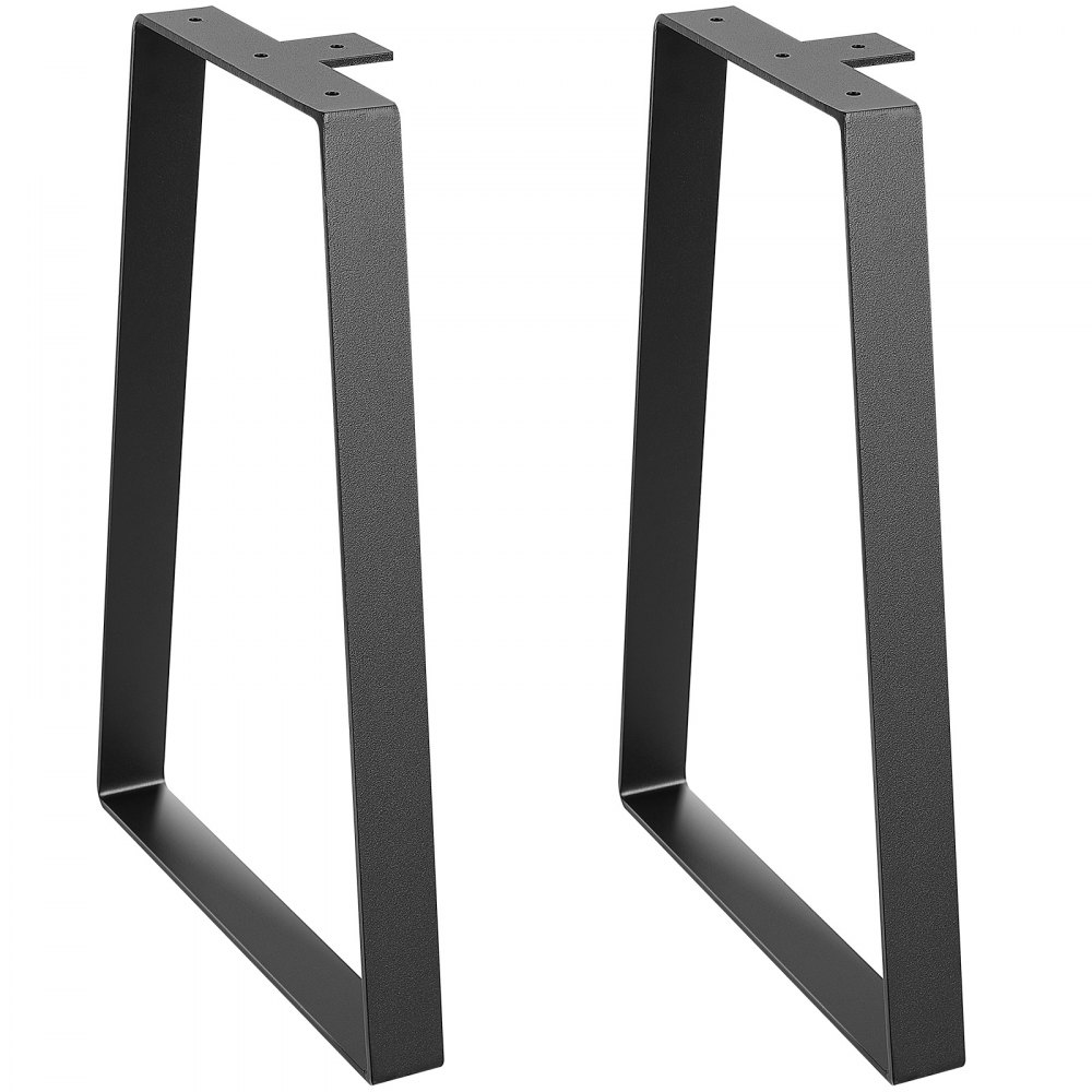 VEVOR Patas Bajas de Tabla 2 PCS Patas de Mesa Muebles 40,6 cm de Acero al Carbono Capacidad de Carga 181 kg Patas de Oficina Piernas Trapezoidales del Escritorio para Casa Oficina Comedor, Negro