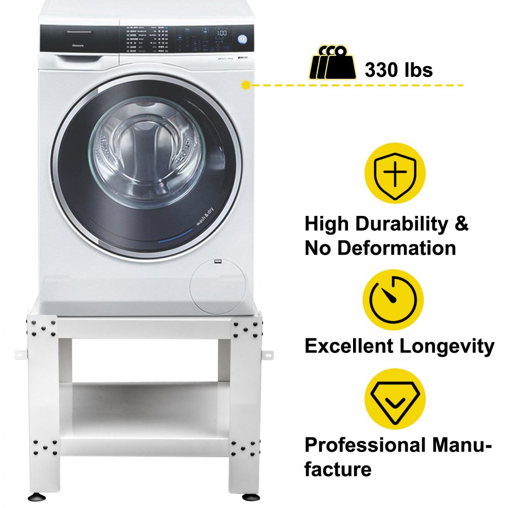 Vevor Base Lavadora Pedestal Para Lavadora Hierro Blanco 60 X 60 X 50 Cm 150 Kg