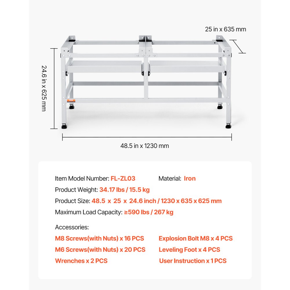VEVOR Soporte para lavadora de 1230x635 mm Pedestal para Lavadora de Acero al Carbono Capacidad de Carga de 267kg Base de Pedestal para Lavadora y Secadora con Bandejas Dobles para Levantar Lavadoras