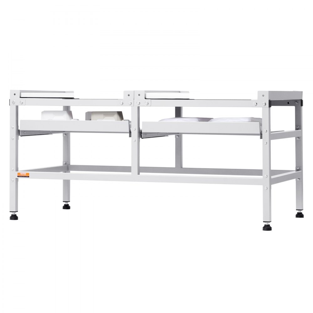 VEVOR Soporte para lavadora de 1230x635 mm Pedestal para Lavadora de Acero al Carbono Capacidad de Carga de 267kg Base de Pedestal para Lavadora y Secadora con Bandejas Dobles para Levantar Lavadoras