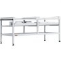 VEVOR Soporte para lavadora de 1230x635 mm Pedestal para Lavadora de Acero al Carbono Capacidad de Carga de 267kg Base de Pedestal para Lavadora y Secadora con Bandejas Dobles para Levantar Lavadoras
