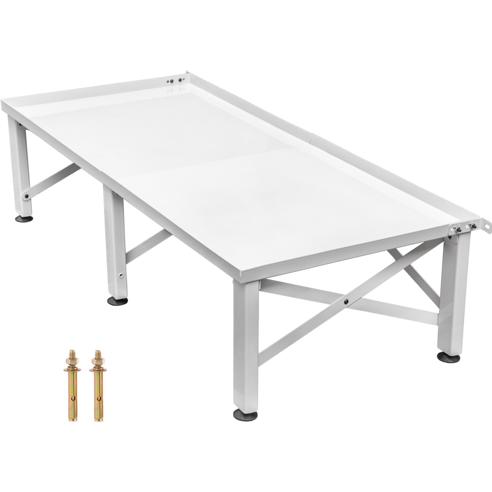 VEVOR Washing Machine Base, Double, 124x55x30 cm, Washing Machine Raiser, Iron Washing Machine Pedestal with Anti-Slip Rubber Feet, Platform for Washing Machine, Dryer, Refrigerator, Load Capacity 150 kg