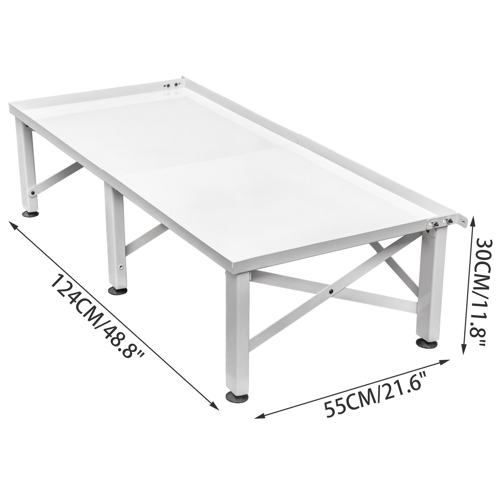 VEVOR Washing Machine Base, Double, 124x55x30 cm, Washing Machine Raiser, Iron Washing Machine Pedestal with Anti-Slip Rubber Feet, Platform for Washing Machine, Dryer, Refrigerator, Load Capacity 150 kg