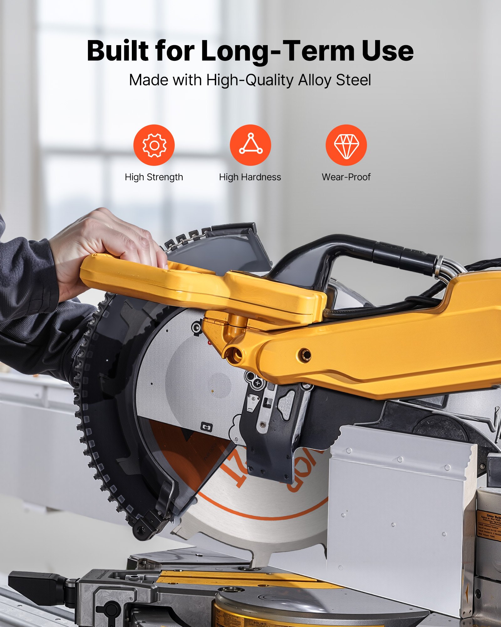 VEVOR Dado Blade Set, 203 mm Diameter, 12 Sharp Alloy Teeth, 15.875 mm Arbor, Fine Finish, Stacking Dado Blades with Chippers and Shims, Noise-Reducing Heat Vents, for Cutting Plywood, OSB, Hardwood