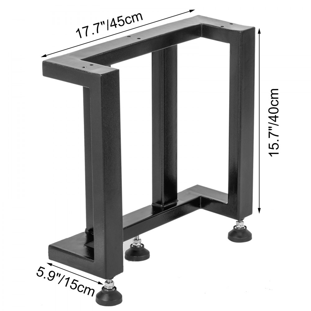 Vevor 2 Patas De Mesa Acero 45 X 15 X 40 Cm Patas Para Muebles Negro Forma C